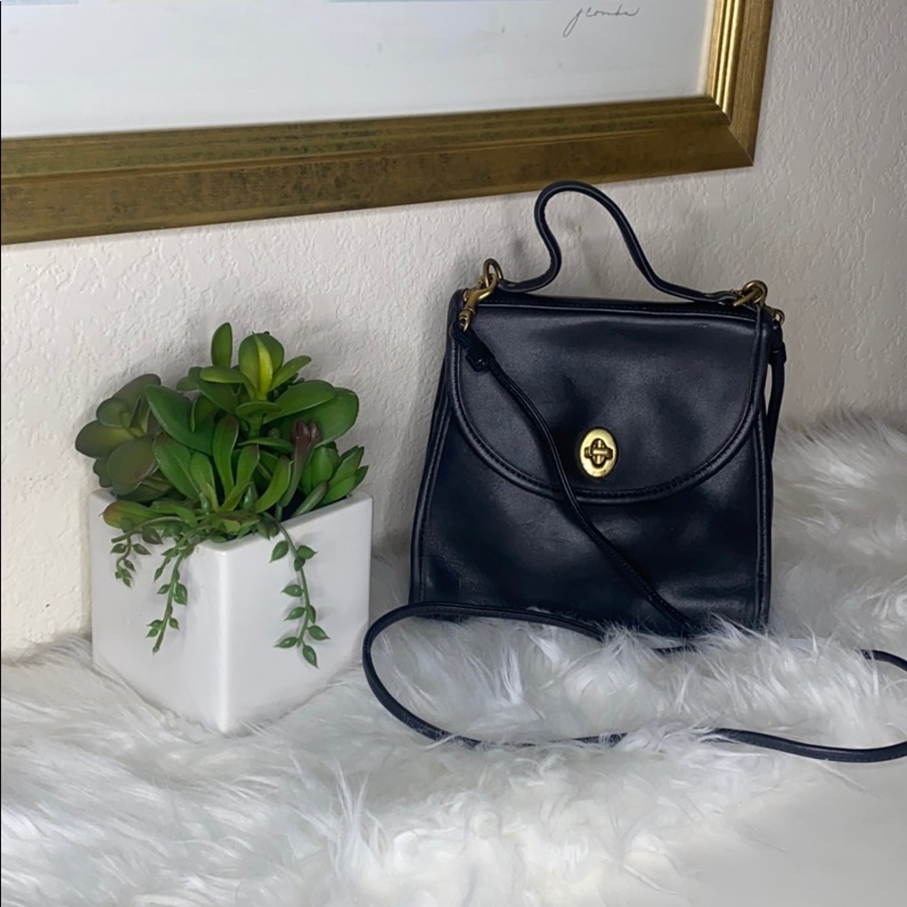 Vintage Black Coach Crossbody Mini Purse